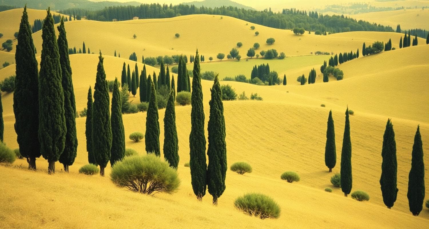 Italienische Landschaft im Abendlicht